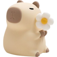 Sevimli Capybara Çiçekli Çocuk Odası Gece Lambası