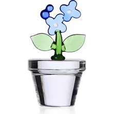 Ichendorf Milano Fruits & Flowers No:6 Mavi Çiçek Figürlü Cam Dekoratif Obje 10 cm