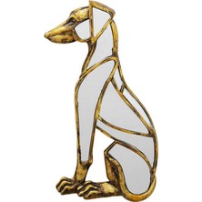Kare Design Dog Altın Rengi Dekoratif Duvar Aynası