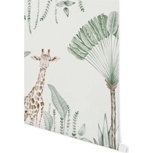 Pop By Gaea Monochrome Jungle With Color Plants Çocuk Odası Duvar Kağıdı 100 x 265 cm