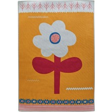 Itsy Bitsy Kids Big Flower Sarı Yıkanabilir Çocuk Halısı 120 x 160 cm