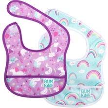 Bumkins Rainbows & Unicorns Kız Bebek 2'li Başlangıç Mama Önlüğü