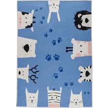 Itsy Bitsy Kids Paws And Claws Çok Renkli Yıkanabilir Çocuk Halısı 120 x 160 cm
