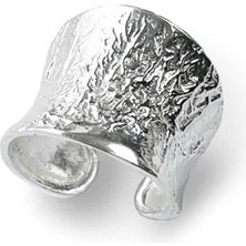 Crumpled Plate 925 Ayar Gümüş Kadın Yüzük
