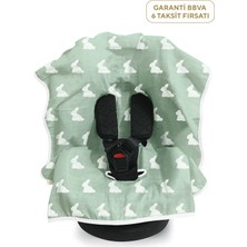 Deux Lapins %100 Pamuk Mono Lapin Matcha Green Pamuklu Müslin Puset & Oto Koltuk Örtüsü