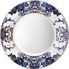 Roberto Cavalli Azulejos Mavi Beyaz Desenli Porselen Çukur Tabak 22 cm