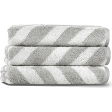 L’appartement Chevron Yarn Dyed Aerocotton ® Ivory Fog Pamuklu Tekli Banyo Havlusu 76 x 142 cm