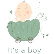 Mundough It's A Baby Girl Boy 2'li Konsept Tebrik Kartı