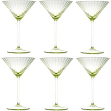 Anna Von Lipa Zeytin Yeşili 6'lı Kristal Martini Bardağı