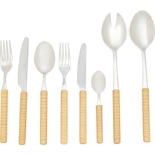 Neva Posateria Creativa Ratan Krem 74 Parça Çatal Bıçak Kaşık Seti