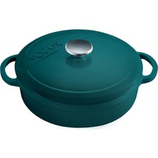 Voeux Kitchenware Profond Turkuaz Sığ Döküm Tencere 24 cm