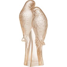 Lalique Two Parakeets Figure Gold Kristal Obje