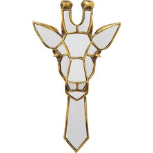 Kare Design Giraffe Altın Rengi Dekoratif Duvar Aynası