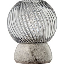 Bakara Collection Twist Of Marble Silver Smoke Füme Cam Mermer Mumluk
