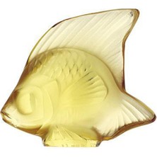 Lalique Gold Balık Formlu Kristal Dekoratif Obje