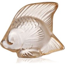 Lalique Gold Balık Formlu Kristal Obje