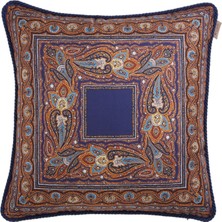 Etro Home Mavi Ipek Dekoratif Yastık