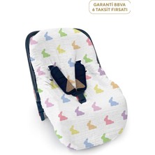 Deux Lapins %100 Pamuk Rainbow Lapin Müslin Bebek Ana Kucağı Kılıfı