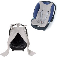 Deux Lapins %100 Pamuk Cotton Grey Puset Örtü & Minder Seti