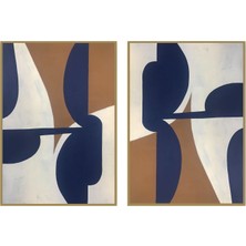 Klé Studio Bold Navy Akrilik El Yapımı 2'li Tablo 70X100 cm