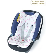 Deux Lapins %100 Pamuk Bébé Lapin Rose Kız Bebek Puset ve Oto Koltuk Minderi