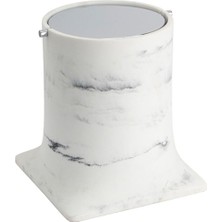 System Bathroom Accessories Mermer Desenli Beyaz Krom Banyo Çöp Kovası 4 Lt