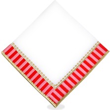 Ge Living Dekoratif Candy Serisi Keten Pembe Kırmızı Damalı Servis Peçetesi 40X40 cm