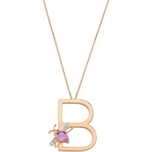 Bee Goddess Letters Kadın Altın Kolye