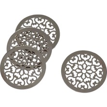 Anatoli Güller Gümüş Metal 4'lü Bardak Altlığı Seti