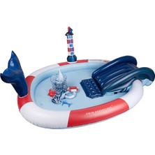 Swim Essentials Whale Fıskiyeli ve Kaydıraklı Şişme Oyun Havuzu 210 cm