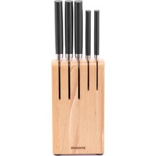 Brabantia N-Prof 5'li Ahşap Standlı Çelik Bıçak Seti ve Bloğu