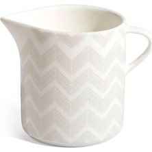Missoni Home Beyaz Gri Zik Zak Porselen Sütlük