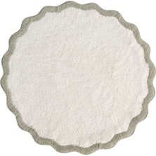 İrya Scallop Yeşil Bambu Yuvarlak Banyo Paspası 90 x 90 cm