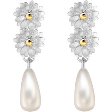 Ezra Baghaki Jewellery Incili Papatyalar 925 Ayar Gümüş Kadın Küpe