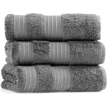 L’appartement London Dark Gray Bambu Tekli Tekli Yüz Havlusu 50 x 90 cm