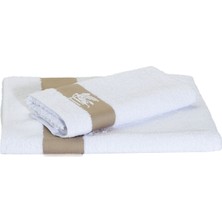 Etro Home Dafne Beyaz 2li Logo Jakarlı Havlu Seti