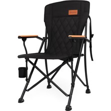 KingCamp Polar Comfort Plus Ultra Black Katlanır Kamp Sandalyesi
