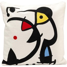 Kare Design Art Line Desenli Renkli Pamuklu Kırlent 50 x 50 cm