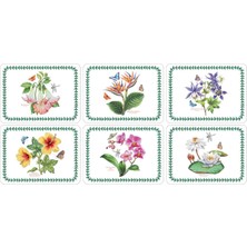 Portmeirion Exotic Botanic Garden Desenli Ahşap 6'lı Amerikan Servis Seti