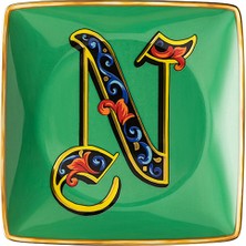 Versace Alphabet Porselen N Harfli Dekoratif Tabak 12 cm