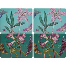 Portmeirion Botanic Garden Desenli Ahşap F&f Karma 4'lü Büyük Amerikan Servis Seti