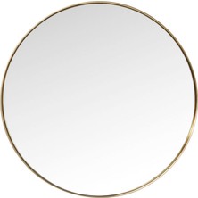Kare Design Mirror Curve Round Brass Ayna 100 cm