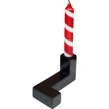 Creande De Stijl Siyah Ahşap Küçük Mumluk