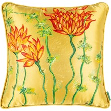Alpaq Studio Protea El Boyaması Ipek Yastık 45X45 cm