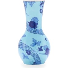 Ginori 1735 Oriente Italiano Iris Tulip Desenli Mavi Vazo