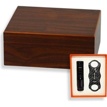 Cigarloong Cedar Alman Humidor Puro Kutusu Çakmak Kesici Seti