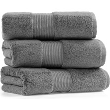 L’appartement Chicago Fibrosoft® Dark Gray Pamuklu Tekli Yüz Havlusu 50 x 90 cm