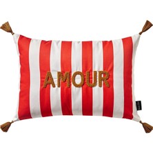Chiara Alessi Amour Kırmızı Polyester Dekoratif Kırlent 35 x 50 cm