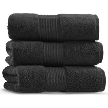 L’appartement Chicago Fibrosoft® Black Pamuklu Tekli Yüz Havlusu 50 x 90 cm