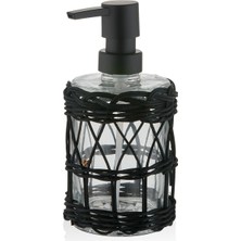 The Mia Rattan Cam Siyah Sıvı Sabunluk